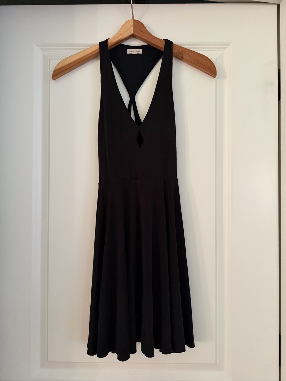 silence + noise Black Sleeveless V-Neck Fit & Flare Dress with Keyhole